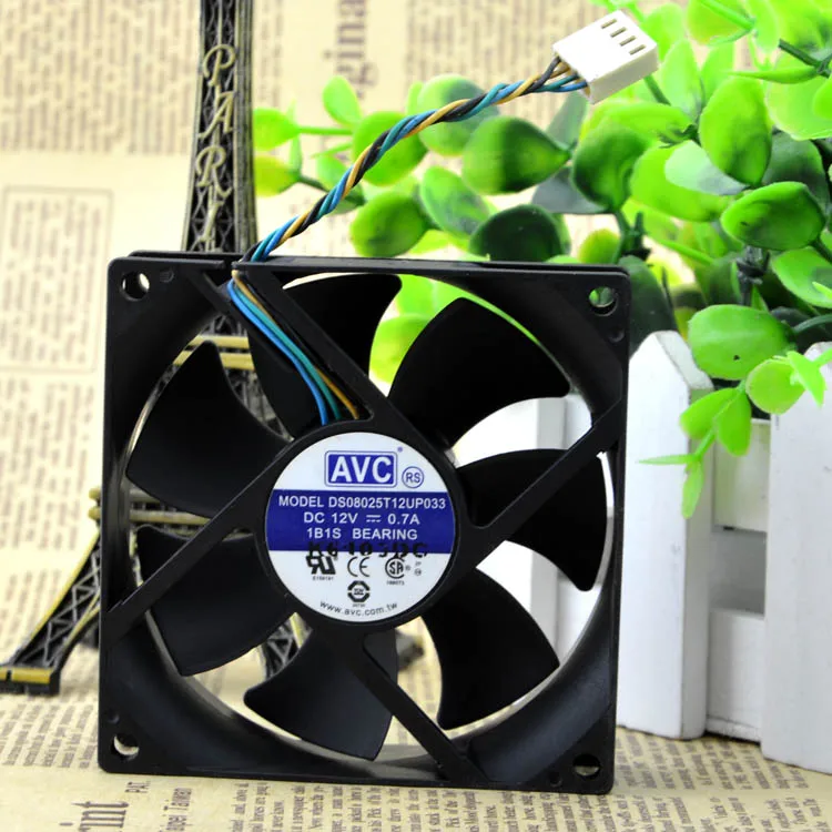 Бесплатная доставка Для AVC DS08025T12UP033 DC 12V 0.70A 4 проводной контактный 40 мм 80x80x25 сервер