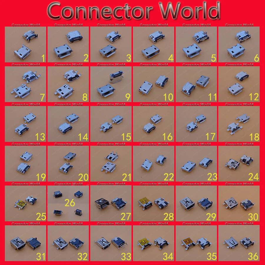 36 моделей 100% новый микро мини USB разъем тип B 5 Pin 10pin 8PIN SMT/DIP гнездо 2 0 V3 порт |