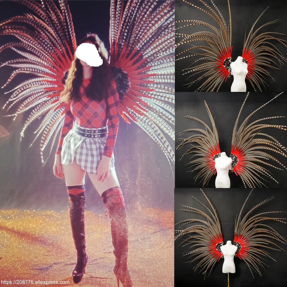 

Customized high quality High-end feather angel wings Luxurious fairy wings for Magazine shooting Halloween bar decoration props