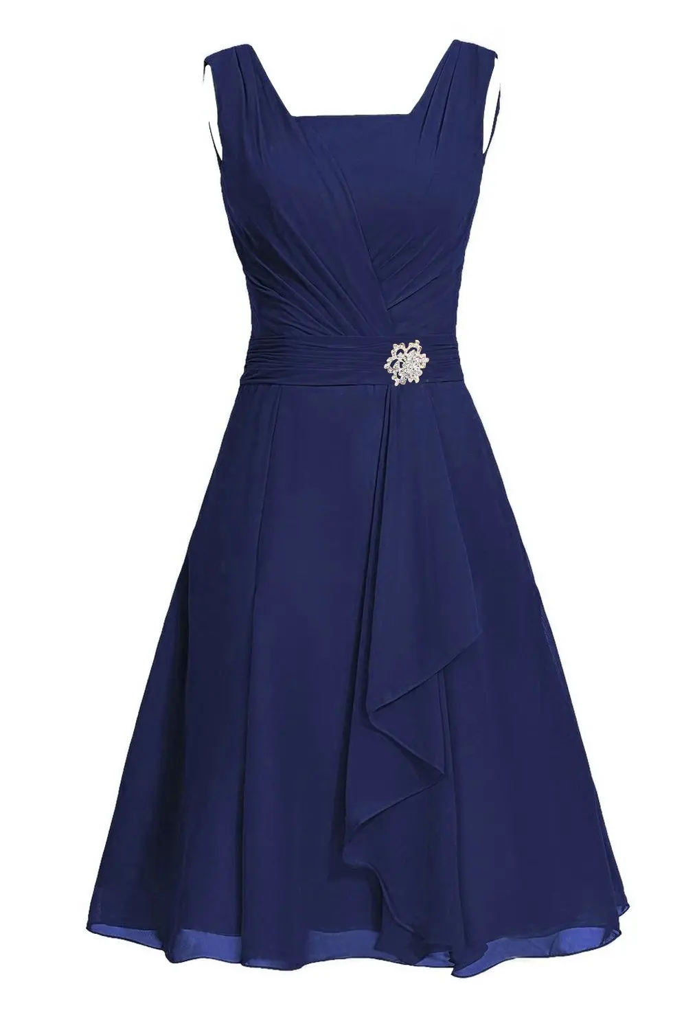 Waulizane Elegant Chiffon A-Line Prom Dresses  Zipper Sleeveless Formal Dresses 16 colors Available Customs Made Regular Sleeve