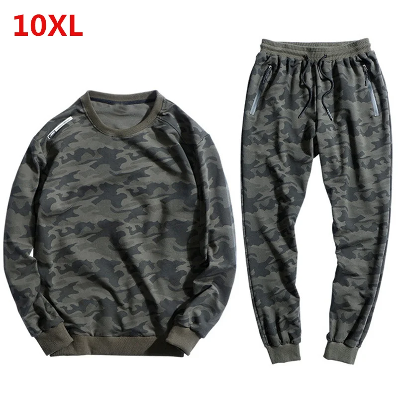 2019 Men's Sweater Camouflage Sportswear Sets 9XL 10XL Casual Plus Fertilizer XL Cotton Turtleneck Sport Jacket Tide Men's suit 2019 Men's Sweater Camouflage Sportswear Sets 9XL 10XL Casual Plus Fertilizer XL Cotton Turtleneck Sport Jacket Tide Men's suit