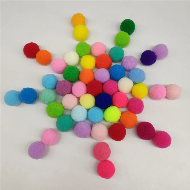 

Pompoms 20mm DIY Kids Toys Dolls Garment Handmade Material Soft Fluffy Pom Poms Ball for Sewing on Cloth Shoes Bags Accessories