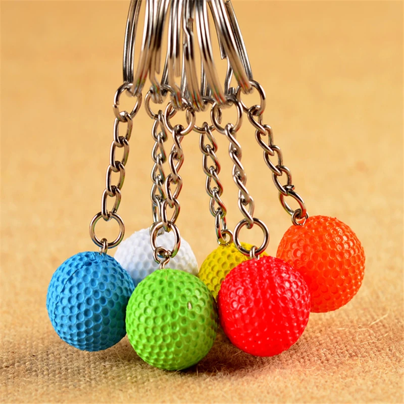 Fashion Club Metal Keychain Sport Key Chains 5pcs/lot Mini Football Basketball Golf Ball Pendant