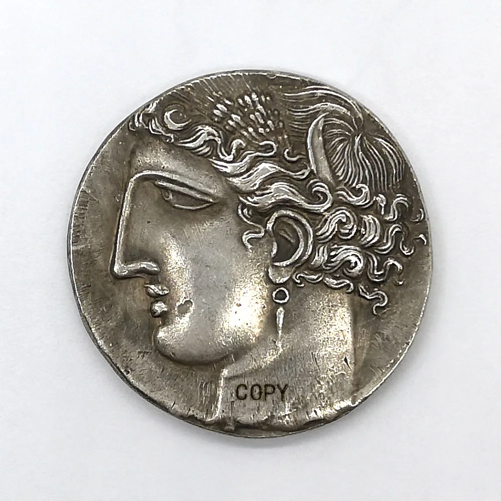 Greek Goddess Athena Ancient Fly Horse Coins Silver Plated Coin Antique Old Copy Coins