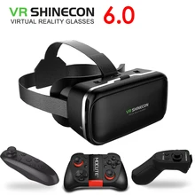 Original VR Shinecon 6.0 Virtual Reality 3D Glasses Cardboard VRBOX Helmet For 4.3-6.0 inch Smartphone With Wireless Controller