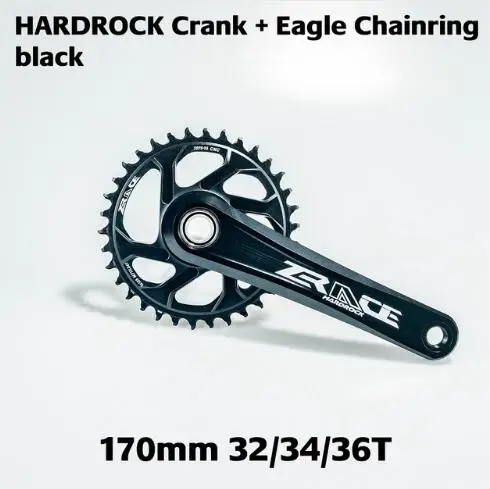 Zracing HARDROCK 1x10 11 12 speed Crankset Vickers-твердость 21! Для MTB 170 мм/175 мм, 32 T/34 T, цепной набор коленей SRAM EAGLE - Цвет: Eagla black 170