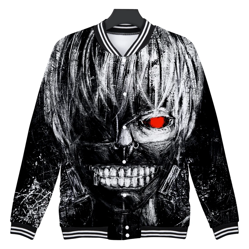 2018 Tokyo Ghoul 3D font b Jackets b font Harajuku Style Loose Baseball Uniform Anime Tokyo