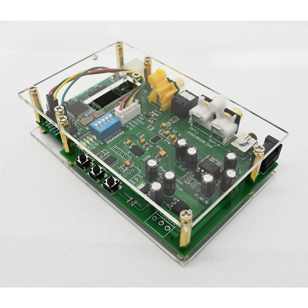 Lusya ES9038Q2M DSD I2S SPIDF декодер плата amanero USB DAC аудио усилитель с акриловым листом
