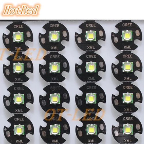 CREE XML XM-L T6 LED U2 10W 콜드 화이트 웜 화이트 고출력 LED 이미터 다이오드, DIY용 PCB, 12mm, 14mm, 16mm, 20mm, 2 개 3