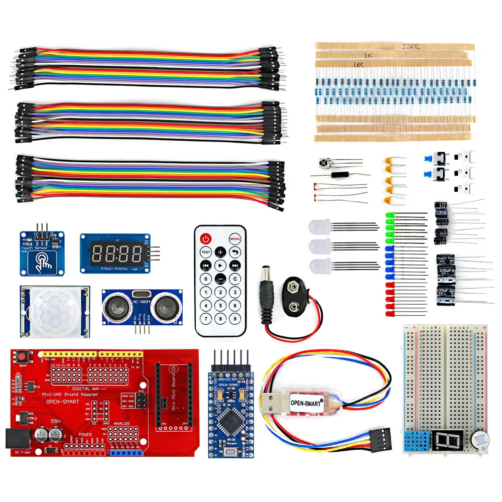Buy FDG OPEN-SMART Pro Mini BreadBoard Kit with IO Expansion Board CH340G Programmer Module Touch Sensor Learning Kit for Arduino 