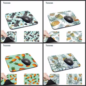 

Yuzuoan Customized Watercolor Pineapple DIY Rectangle Rubber Fruits Mousepad Gaming keyboard Mat Computer tablet Mat Thre Size