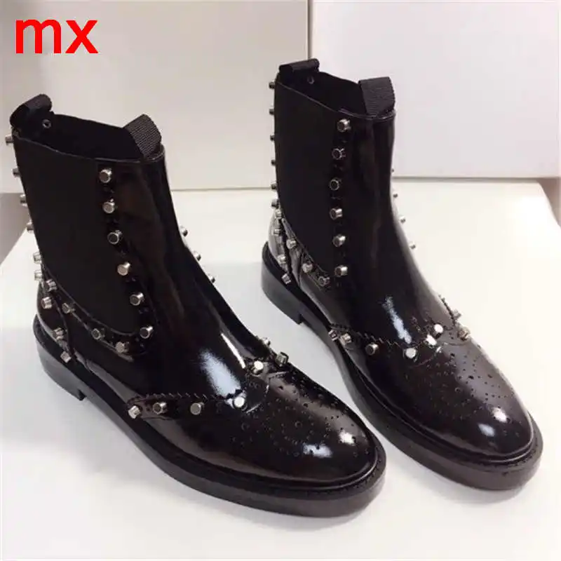 Boot Bottes F Lacets Hiver Pour Jack N À Chaussures Femmes Moto 002 Martins Femme Automne Rivet Équitation 001 AqqvgnY8r