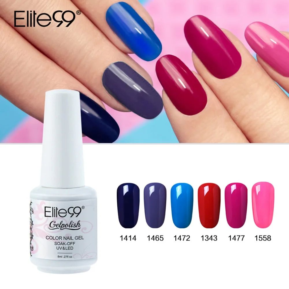 

Elite99 8ml Gel Varnish Soak Off UV Gel Nail Polish Hybrid Manicure Nail Gel Semi Permanent Vernis Top Coat Nail Art Gel Polish