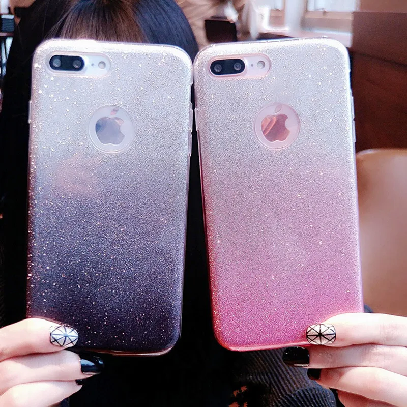 

Bling Glitter Shining Gradient Soft Case For iPhone 5 5S SE 6 6S 7 8 plus Phone Cover For iPhone XS Max XR X XS coque Capa