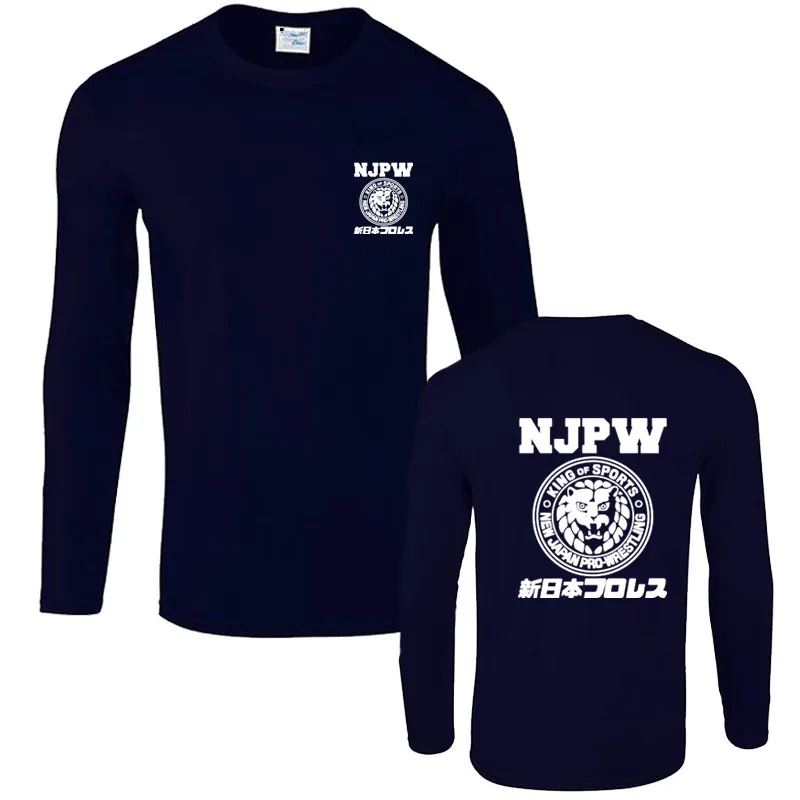 

Fashion Njpw New Japan Pro Wrestling Puroresu Lion Logo T-shirt Men Cotton Long Sleeve T Shirt Hip Hop Tees Harajuku Streetwear