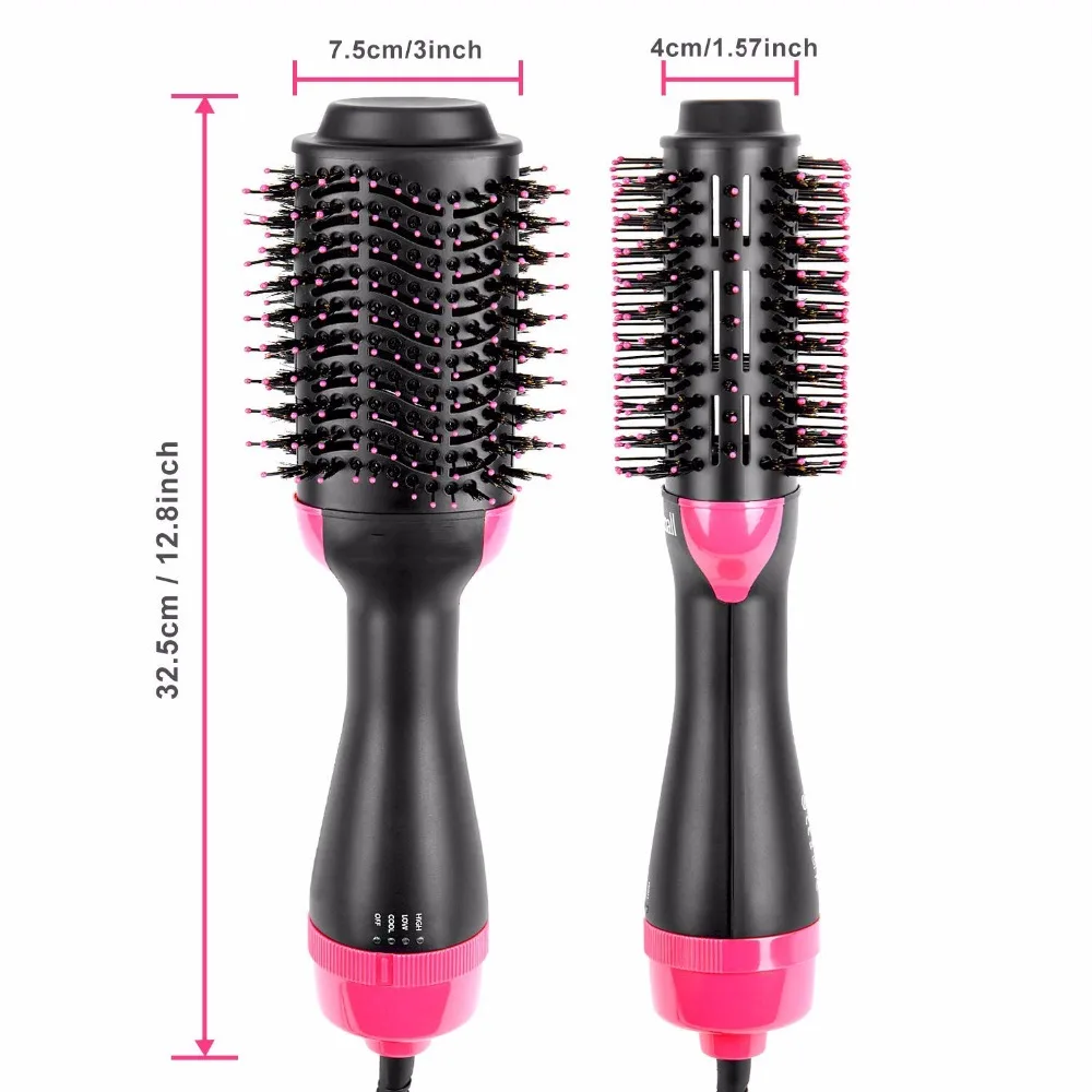 One Step Hair Dryer Brush Volumizer 2 In 1 Hair Straightener Curler Comb Electric Blow Dryer With Comb Hot Air Curling Iron 2