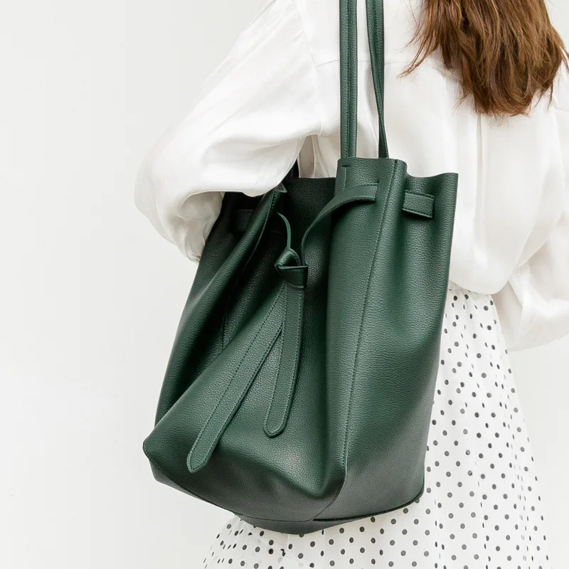

Women Handbag Shoulder Bag Female Leisure Japan Style Bucket Bag Folding Shopper Bag Large Casual Handbag Tote Top-handle Bags