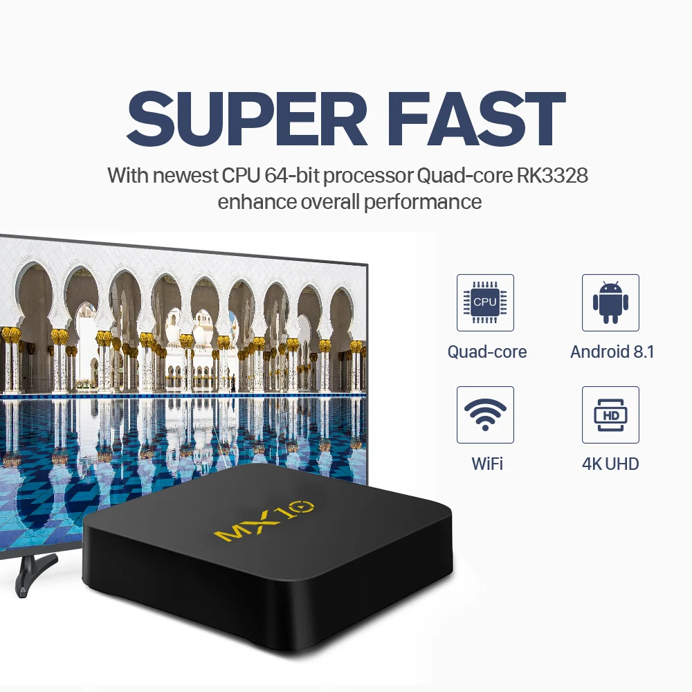 Smart IP TV France Box MX10 4G 64G IPTV Arabic RK3328 Android 8.1 IPTV Box H.265 Decoder Tunisa German UK IP TV Morocco Smart IP TV France Box MX10 4G 64G IPTV Arabic RK3328 Android 8.1 IPTV Box H.265 Decoder Tunisa German UK IP TV Morocco