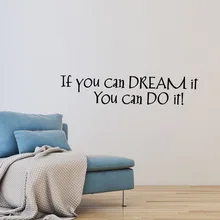 Si vous pouvez le rêver. Autocollant Mural pour salon, décoration pour la maison, papier peint d'inspiration anglaise
