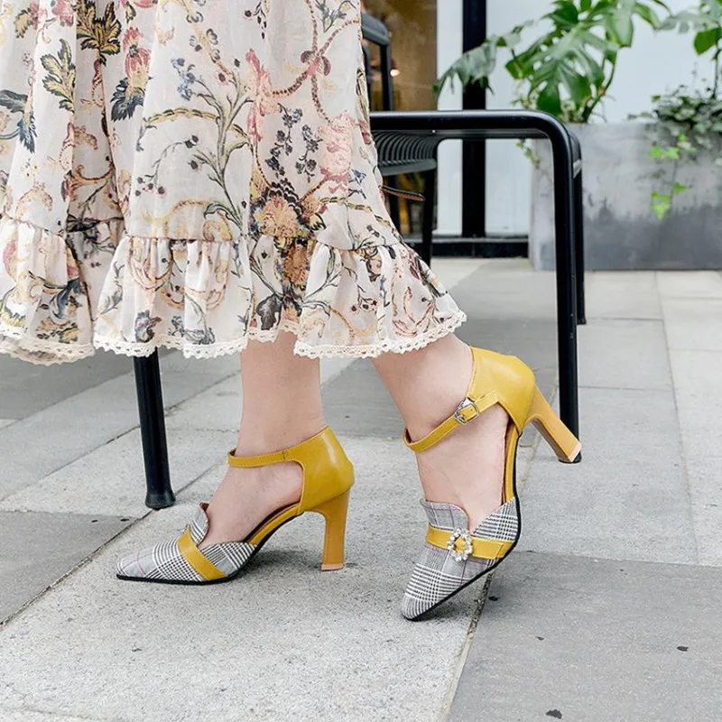 Туфли лодочки женские на высоком каблуке жаккардовая ткань заостренный носок