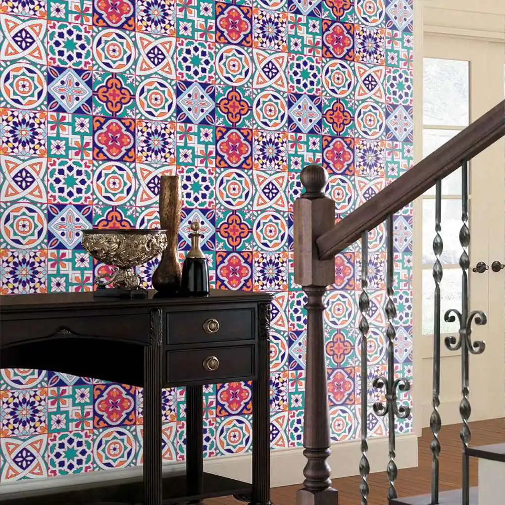 5 м DIY 3D лестница наклейки на стену плитка керамическая геометрический цветочный узор для дома лестницы пол 5 цветов