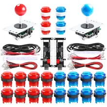 Juego de Joystick de 2 jugadores DIY Arcade con 20 botones de Arcade LED + 2 Joysticks + 2 Kit de codificador USB + juego de Cables piezas de juego de salón recreativo