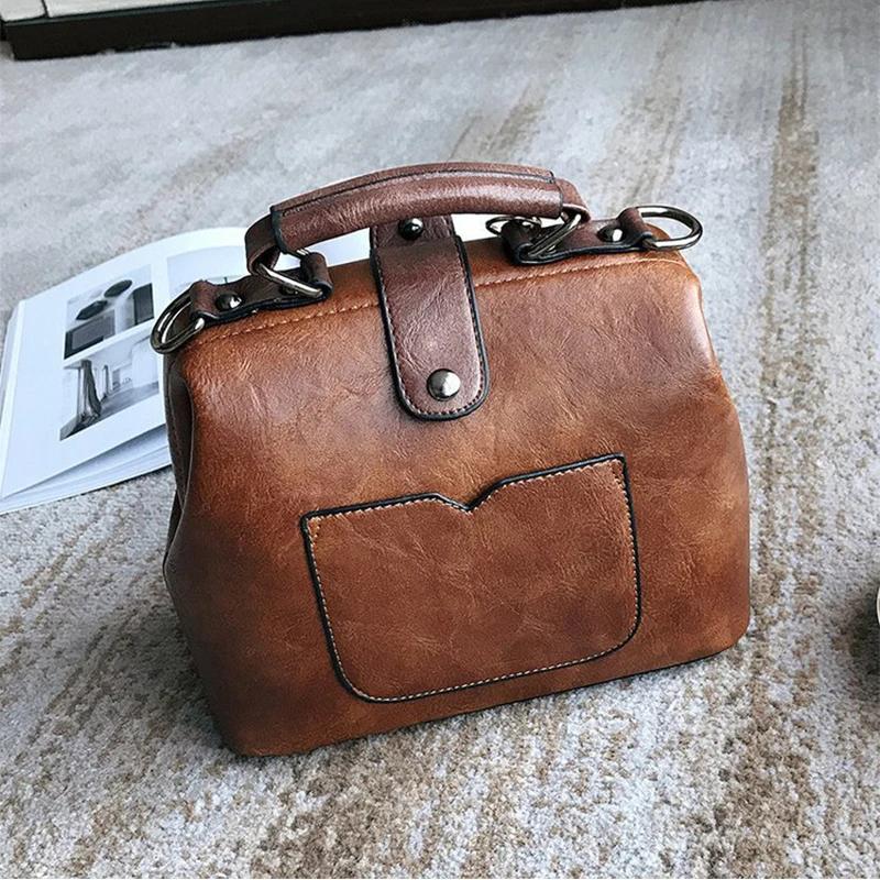  Women Handbag Leather Shoulder Bag Female Doctor Crossbody Hand Totes Star Pendant Tassel Rivets Ca - 32903059497