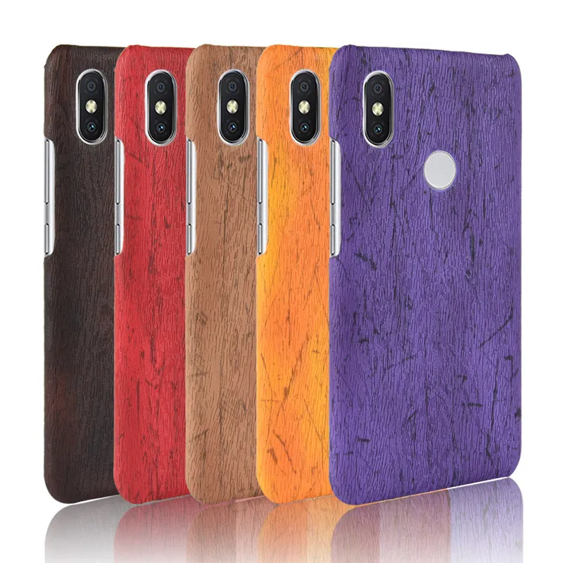 Кожаный чехол с изображением деревянного зерна для Xiaomi Redmi 6 Pro 6A роскошный