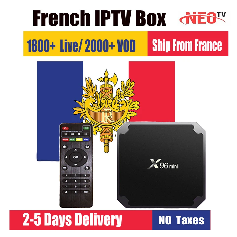 Французский IP ТВ X96 Мини Смарт ТВ коробка 1300+ 1 год Neo ТВ подписки Европа, Францию, Бельгию, арабские африканские android IPTV Set-top BOX