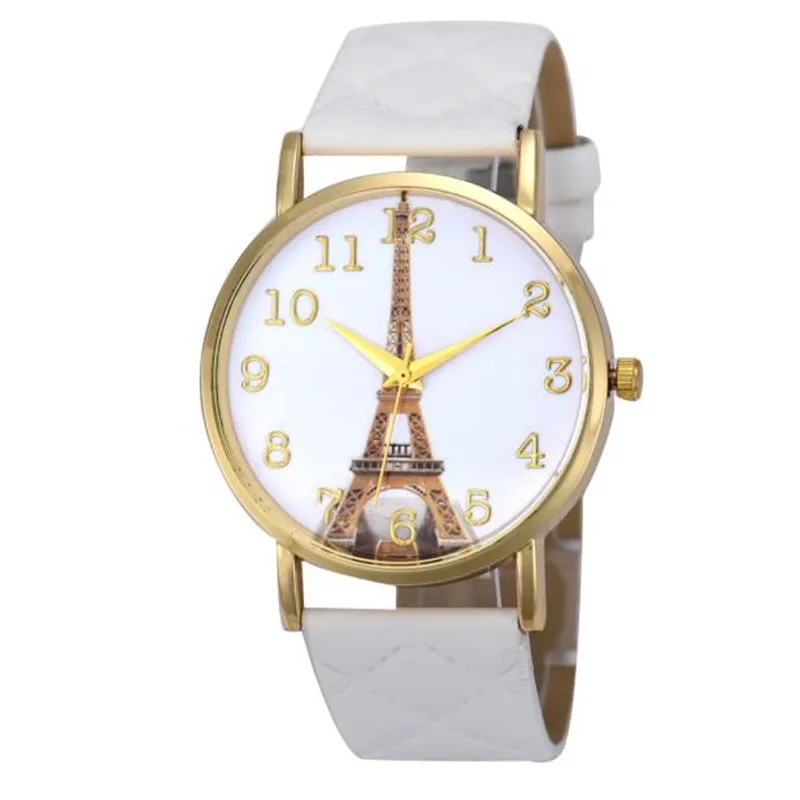 Fashion Women Paris Eiffel Tower Women Faux Leather Analog Quartz Wrist Watch Casual Watch Clock Montre Femme #2AP26 (7)