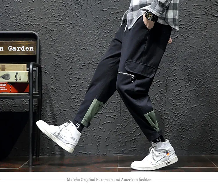 Хип-хоп Уличный сверхразмерный men мужские брюки в стиле Харадзюку Pantalon Homme повседневные брюки карго джоггеры Брюки Мужская одежда Весна