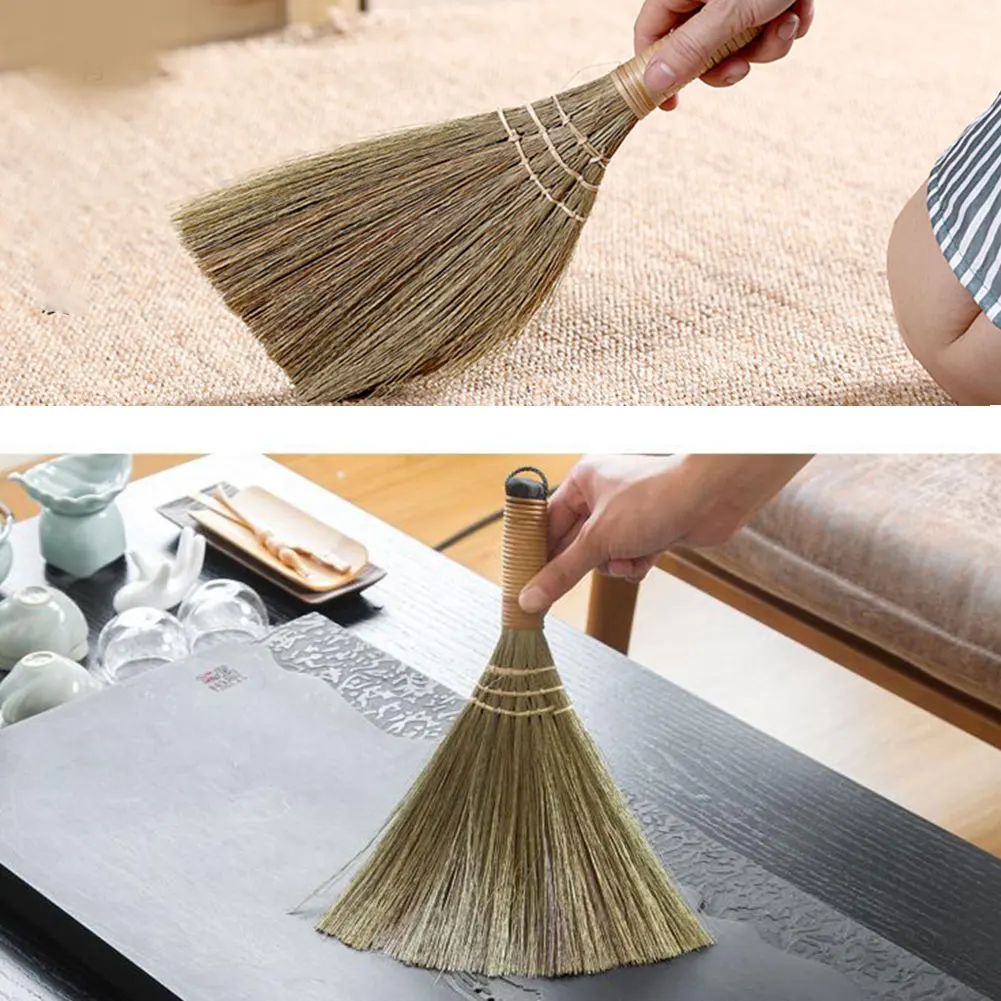 Floor Cleaning Sweeping Soft Durable Useful Handmade Straw Braided Retro Vintage Broom No Static Housekeeping Tool Home Use Floor Cleaning Sweeping Soft Durable Useful Handmade Straw Braided Retro Vintage Broom No Static Housekeeping Tool Home Use