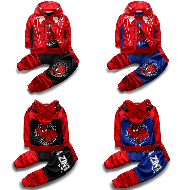 

Autumn Winter Spider-Man Toddler Boys Costume For Girls Clothing Sets Spring Autumn Kids Outfits 3pcs Tracksuit Children Clothes