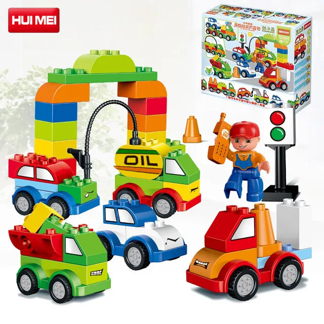

Original 52pcs Creative Cars Blocks Set Self-Locking Bricks Educational DIY Toys for Children Compatible with Duplo