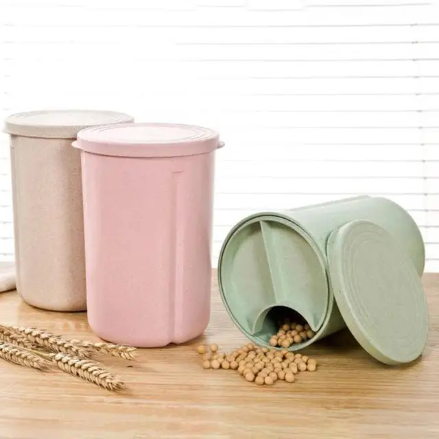 Wheat Straw Storage Box Creative Three in One Storage Tank Household