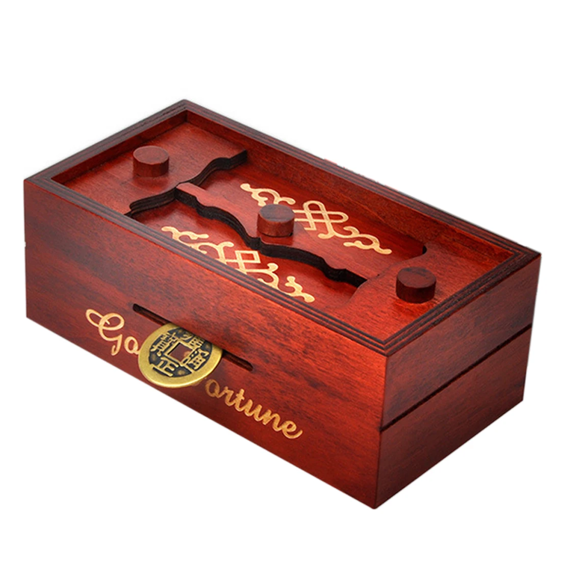 Деревянная головоломка коробка секрет трюк разведки отделение магия Деньги Подарочная коробка Логические развивающие игрушки