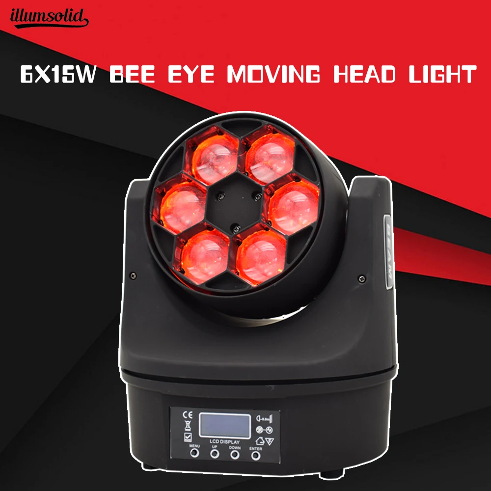 

stage lighting effect 6x15w bee eye High Power beam moving head light dj Disco light