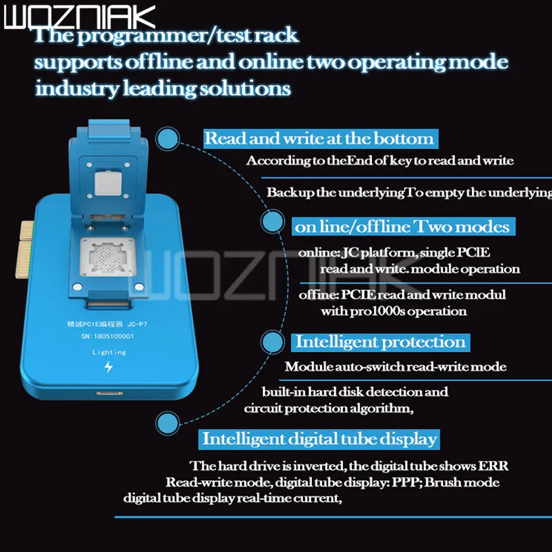 JC P8 PCIE NAND Программист серийный номер SN Read write Error Repair инструменты для iPhone 8 8 P X NAND восстановление данных