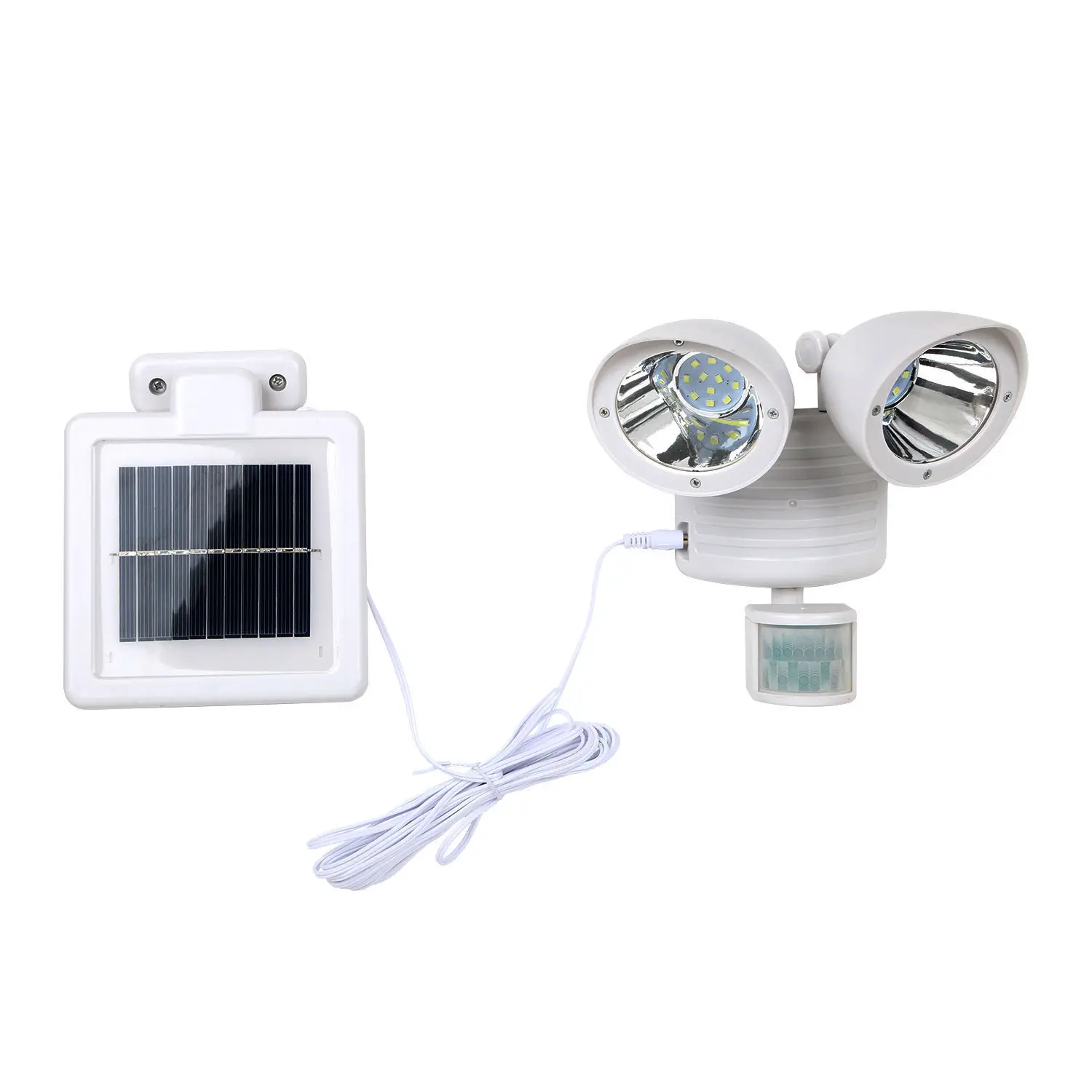 Бренд 22 светодиодный двойной детектор безопасности Солнечный Точечный светильник датчик движения Открытый прожектор светильник белый