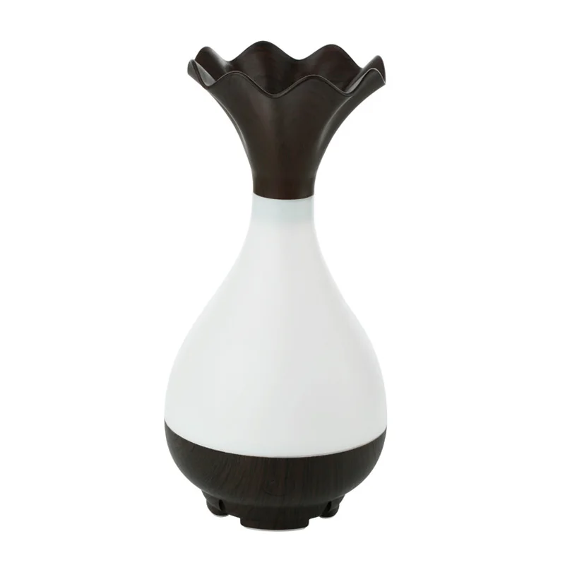 

HOT!New Fashion Wood Grain Vase USB Air Humidifier Ultrasonic Aromatherapy Essential Oil diffuser Aroma LED Night Light Atomiz