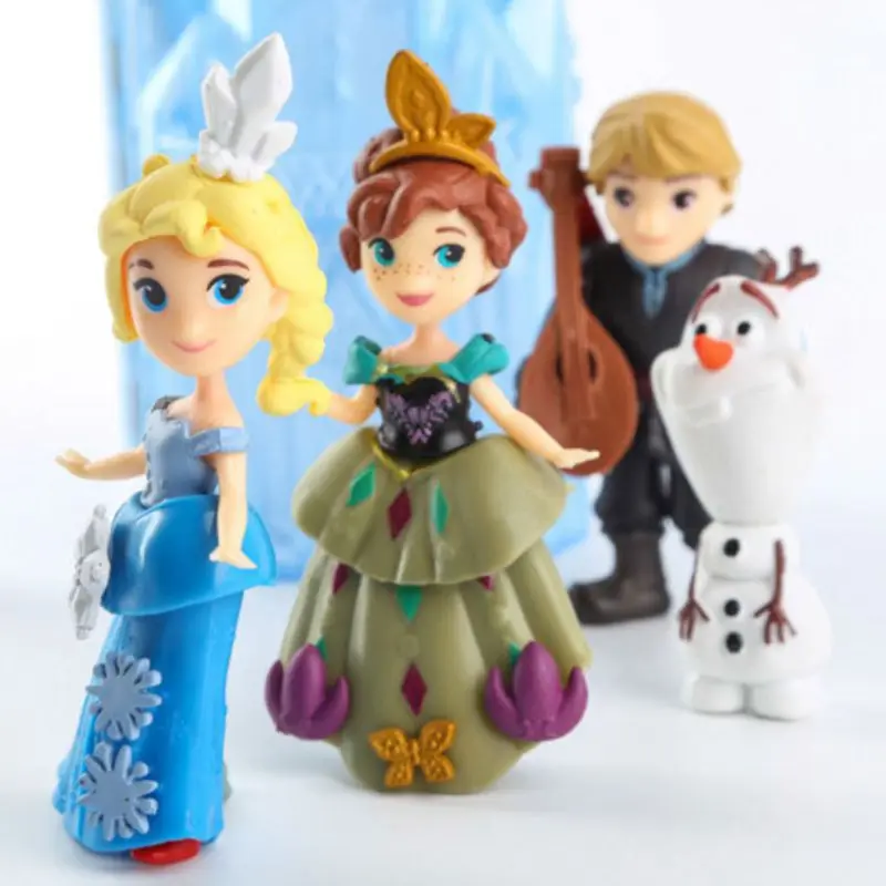 Игрушки Принцессы Disney 6 шт./лот 16 см замороженная Эльза Анна Олаф Свен замок