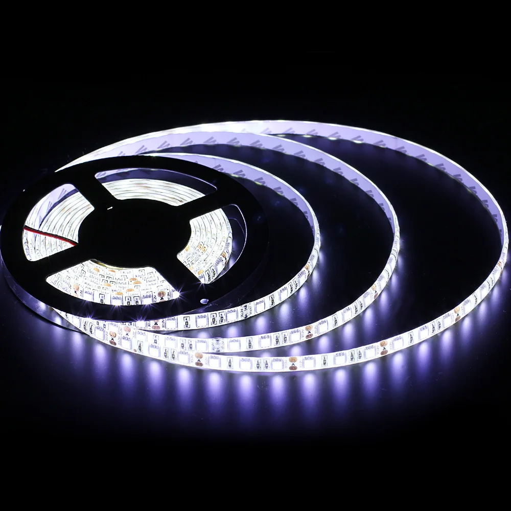 Cool White LED Strip 5050 SMD 5M 60LEDs/m DC 12V Waterproof Flexible Lamp Band Ribbon Tape LED Light Strip for Home Decoration