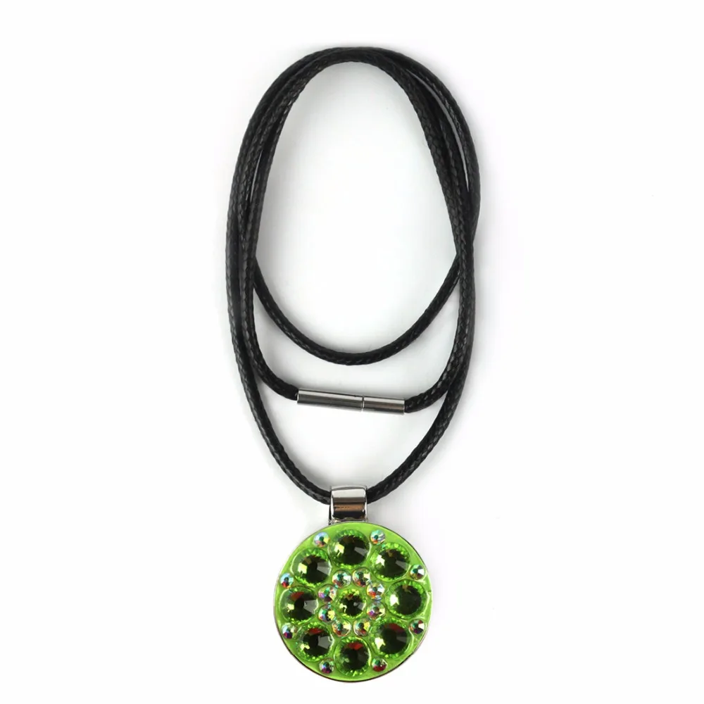 جولف الكرة ماركر + المغناطيسي جولف قلادة قلادة + أسود القطن الحبل النساء أفضل الغولف هدية مجموعات