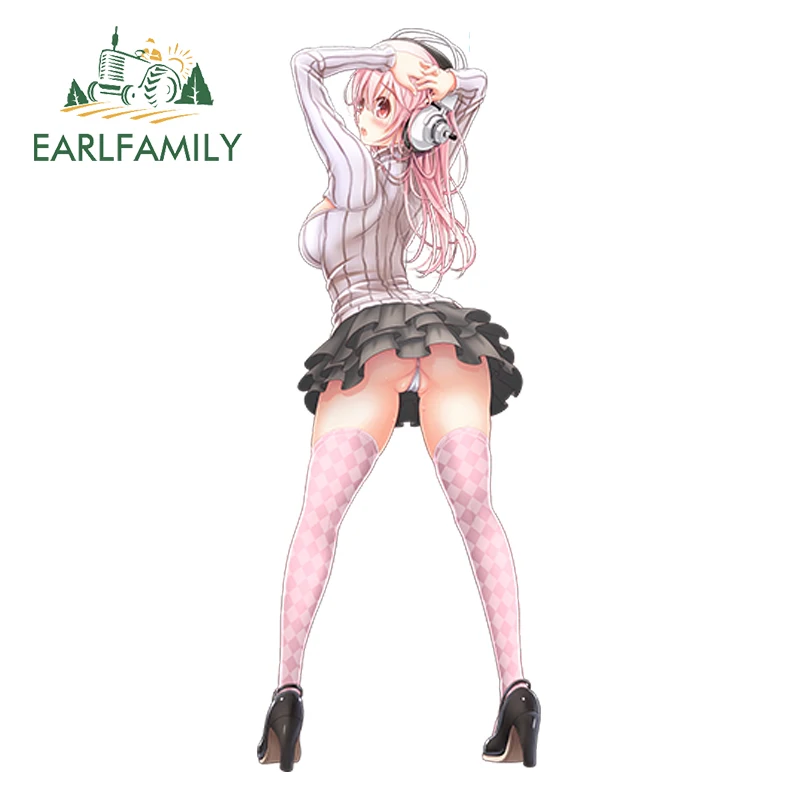

EARLFAMILY 15cm x 5.7cm Cartoon Anime Super Sonico Car Sticker for Racing Bumper Window Decals Decorative Auto Drift Stickers