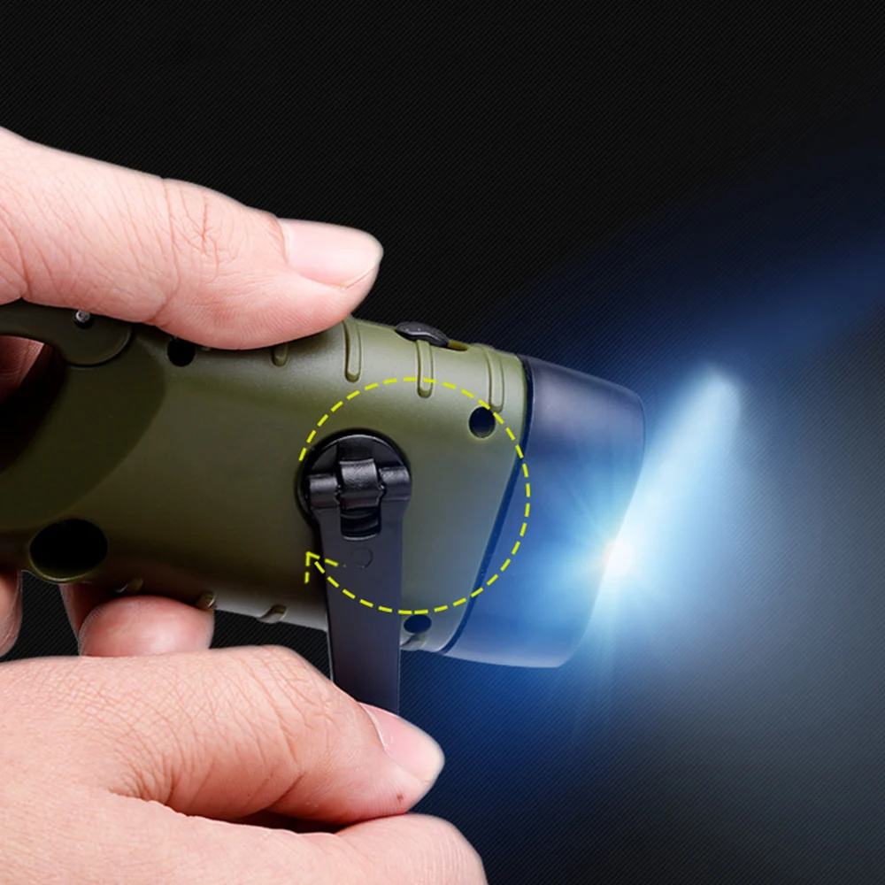 

Rechargeable Mini Emergency LED Solar Hand Crank Dynamo Flashlight LED Light Lamp Charging Powerful Torch For Outdoor Camping