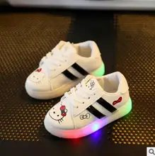 Hot-selling Crianças Sapatos Com Luz Luzes LED Sapatos Meninas Crianças Sapatos Macios Para Meninos Tênis Chaussure Enfant Levou tamanho 21-30