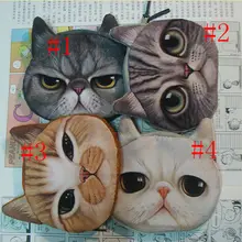 100 шт./лот Новое поступление 3D кошки мяукают звезда, которая животное Кошельки для монет с держателей карт ключевые cat кошельки для женщин 11*9 см