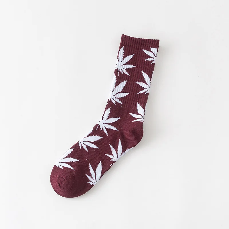 1 pair Men's Fashion Business Weed Hemp Cotton Socks Street Fashion Skateboard Couple Girls Harajuku Trend Socks Give Men a Gift - Цвет: jiuhonbai