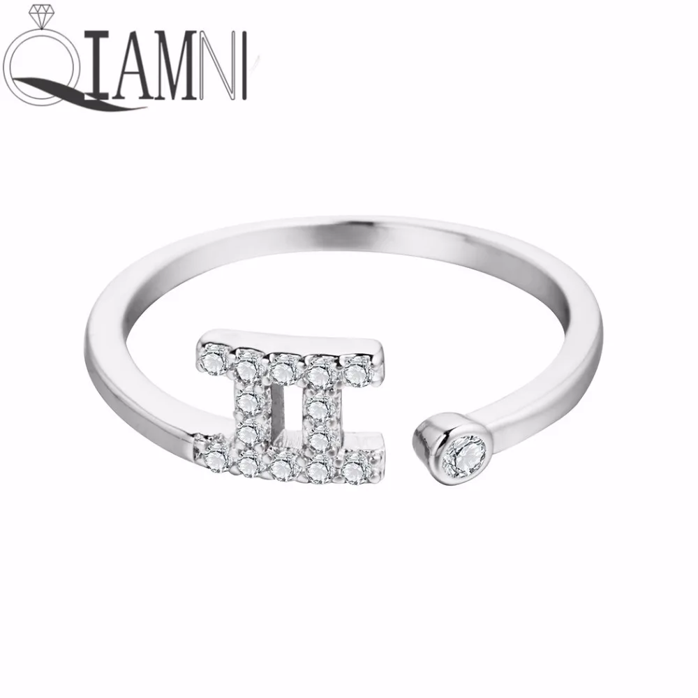 QIAMNI 925 Sterling Silver Bintang Gemini Konstelasi Zodiak Zirkon