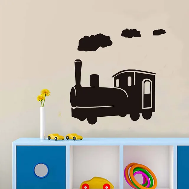 59*59 cm cartoon train wall sticker vinyl removable wall art 3d wall